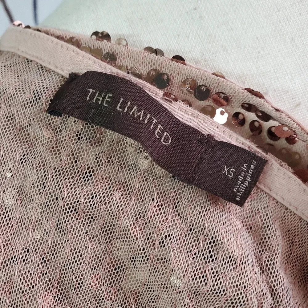 THE LIMITED | Vintage Sheer Sequin Top in Nude sz XS - Picture 4 of 7